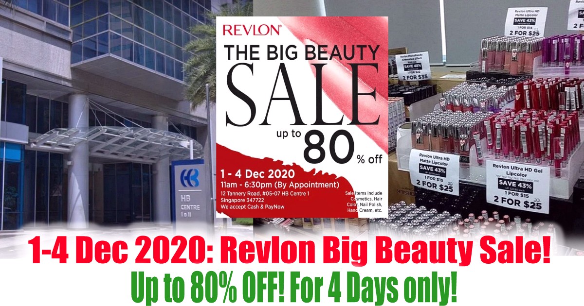 Revlon-Warehouse-Sale-2020-Singapore-Clearance-Make-Up-Cosmetics-Beauty-Products-Offers 1-4 Dec 2020: Revlon Big Beauty Sale! Up to 80% OFF! For 4 Days only!