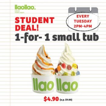 llaollao-Student-Deal-1-for-1-Small-Tub-Promotion-350x350 25 Nov 2020 Onward: llaollao Student Deal 1 for 1 Small Tub Promotion