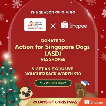 Action-For-Singapore-Dogs-The-25-Days-Of-Christmas-Sales-350x350 1-25 Dec 2020: Action For Singapore Dogs The 25 Days Of Christmas Sales on Shopee