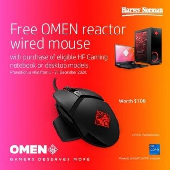 Harvey-Norman-Free-Omen-Reactor-Wired-Mouse-Promotion-350x350 12-31 Dec 2020: Harvey Norman Free Omen Reactor Wired Mouse Promotion