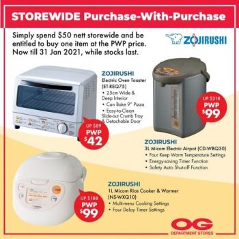 OG-Storewide-Purchase-with-Purchase-Promotion-350x350 23 Dec 2020-31 Jan 2021: Zojirushi Storewide Purchase with Purchase Promotion at OG