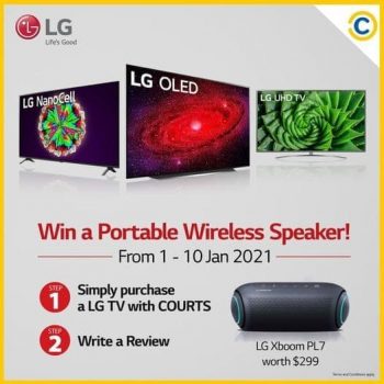 COURTS-Portable-Wireless-Speaker-Giveaways-350x350 1-10 Jan 2021: COURTS LG Portable Wireless Speaker Giveaways