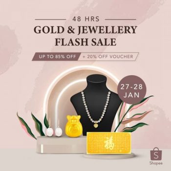 Gold-Jewellery-Flash-Sale-on-Shopee--350x350 27-28 Jan 2021: Gold & Jewellery Flash Sale on Shopee