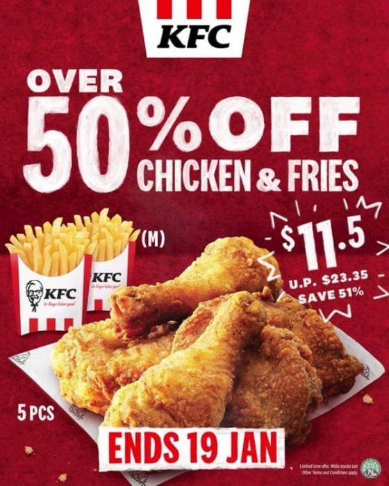 19 Jan 2021 Onward: KFC Crispy Fried Chicken And 2 Medium Fries ...