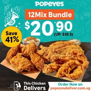 Popeyes-Louisiana-Kitchen-12Mix-Bundle-Promotion-350x350 4-31 Jan 2021: Popeyes Louisiana Kitchen 12Mix Bundle Promotion