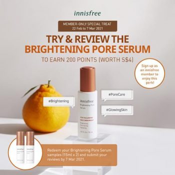 Innisfree-Brightening-Pore-Serum-FREE-Samples-Promotion-1-350x350 22 Feb-7 Mar 2021: Innisfree Brightening Pore Serum FREE Samples Promotion