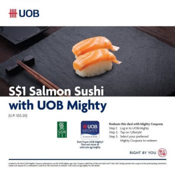 Sushi-Tei-1-Salmon-Sushi-Promotion-350x350 16 Feb-7 Mar 2021: Sushi Tei $1 Salmon Sushi Promotion with UOB Mighty