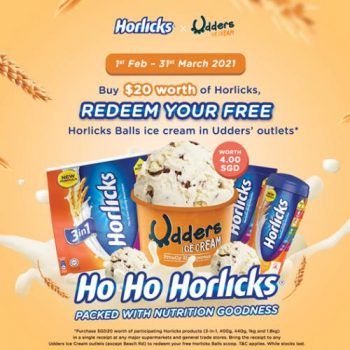 Udders-Ice-Cream-FREE-Horlicks-Ball-Ice-Cream-Promotion-350x350 1 Feb-31 Mar 2021: Udders  Ice Cream FREE Horlicks Ball Ice Cream Promotion