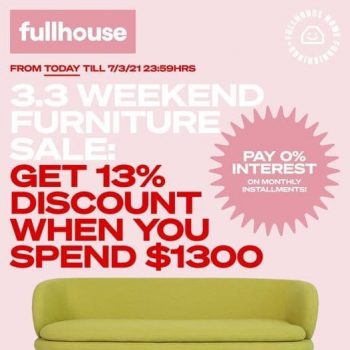 Fullhouse-Home-Furnishings-Pte-Ltd-3.3-Weekend-Furniture-Sale-350x350 5-7 March 2021: Fullhouse Home Furnishings Pte Ltd 3.3 Weekend Furniture Sale