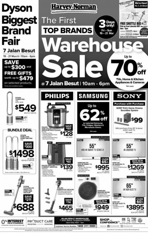 1921 Mar 2021 Harvey Norman Warehouse Sale at 7 Jalan Besut SG