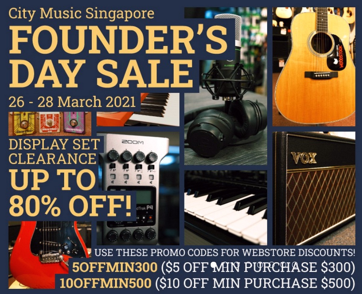 Home-Musical-Instruments-Equipment 26-28 Mar 2021: City Music Founder's Day Sale! Display Set Clearance Up to 80% OFF!