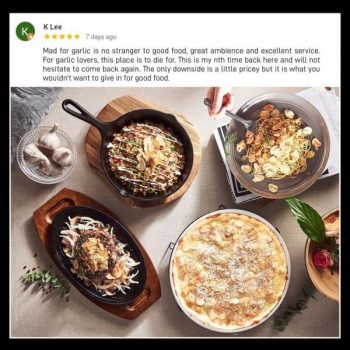 Mad-for-Garlic-1-for-1-on-Pizza-or-Pasta-and-a-55-Set-Meal-Promotion-350x350 9 Mar 2021 Onward: Mad for Garlic 1-for-1 on Pizza or Pasta and a $55 Set Meal Promotion