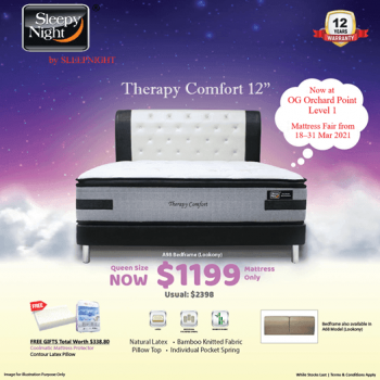 OG-Therapy-Comfort-Individual-Pocket-Spring-Mattress-Promotion-350x350 18-31 Mar 2021: Sleepy Night Therapy Comfort Individual Pocket Spring Mattress Promotion at OG Orchard Point