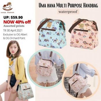 OG-Uma-Hana-Bag-40-OFF-Promotion-350x350 Now till 30 Apr 2021: OG Uma Hana Bag 40% OFF Promotion