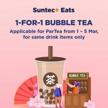 Suntec-City-1-For-1-Bubble-Tea-Promotion-350x350 1-5 March 2021: Suntec City 1 For 1 Bubble Tea Promotion