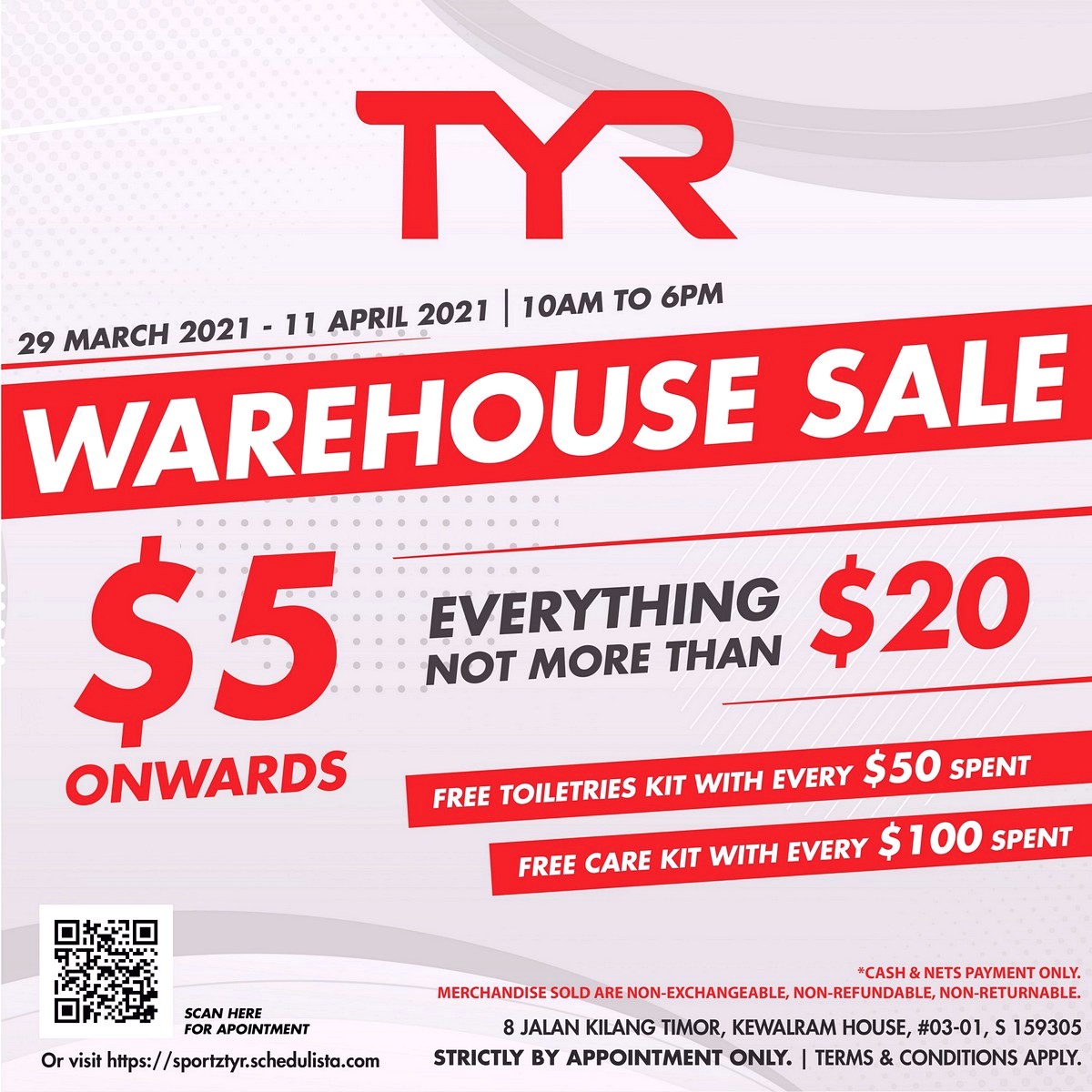 TYR-Warehouse-Sale-Singapore-Clearance-2021 29 Mar-11 Apr 2021: TYR Warehouse Sale! From $5 Onwards! Everything Not More Than $20!