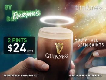 Timbre-St-Everyones-Day-Promotion-350x263 10-31 March 2021: Timbre+ Bottle Shop St Everyone’s Day Promotion