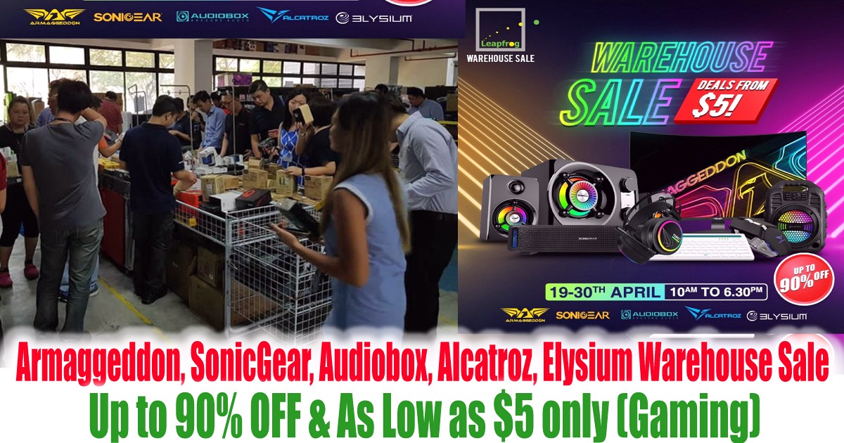 Armaggeddon-SonicGear-Audiobox-Alcatroz-Elysium-Warehouse-Sale-2021-Singapore-Clearance-Discounts-Gaming-Monitors-Keyboards-Mouse 19-30 Apr 2021: Armaggeddon, SonicGear, Audiobox, Alcatroz, Elysium Warehouse Sale Up to 90% OFF at Kallang Sector