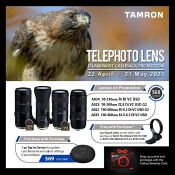 Cathay-Photo-Cashback-Promotions-350x350 22 Apr-31 May 2021: Tamron Telephoto Lenses Promotion at Cathay Photo