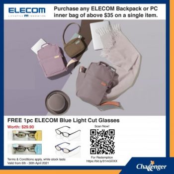 Challenger-ELECOM-Backpack-Promotion-350x350 10-30 Apr 2021: Challenger ELECOM Backpack Promotion