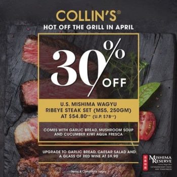 Collins-Grille-Mishima-Wagyu-Ribeye-Steak-Set-Promotion-350x350 6 Apr 2021 Onward: Collin's Grille Mishima Wagyu Ribeye Steak Set Promotion