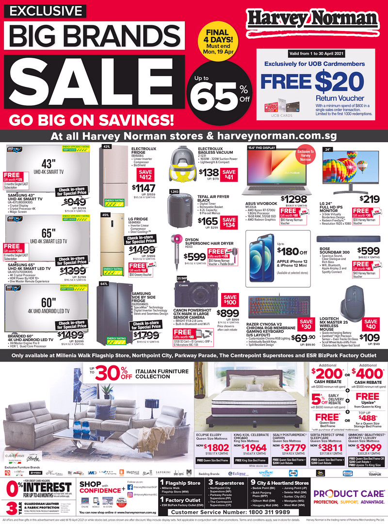 Exclusive-Big-Brands-Sale_15-April-2021-1 19-23 Apr 2021: Harvey Norman Exclusive Bid Brand Sale! Up to 65% OFF!