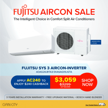 Fujitsu-Aircon-Sale-at-Gain-City-350x350 16 Apr 2021 Onward: Fujitsu Aircon Sale at Gain City