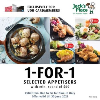 Jacks-Place-1-For-1-Promotion-350x350 28 Apr-30 Jun 2021: Jack's Place 1 For 1 Promotion with UOB