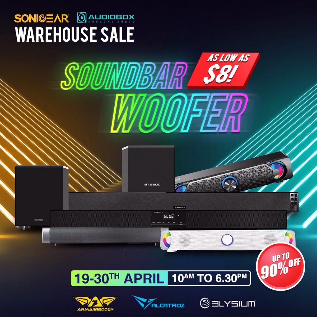 Leapfrog-Warehouse-Sale-2021-Singapore-Clearance-Armaggeddon-SonicGear-Audiobox-Alcatraoz-Elysium-3 19-30 Apr 2021: Armaggeddon, SonicGear, Audiobox, Alcatroz, Elysium Warehouse Sale Up to 90% OFF at Kallang Sector
