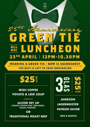 Muddy-Murphys-25th-Anniversary-Green-Tie-All-Day-Luncheon-Promotion-350x494 23 Apr 2021: Muddy Murphy's 25th Anniversary Green Tie All Day Luncheon Promotion