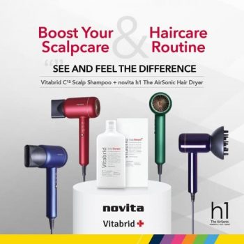 Novita-Vitabrid-C¹²-Scalp-Shampoo-h1-The-AirSonic-Hair-Dryer-Promotion-350x350 23 Apr 2021 Onward: Novita Vitabrid C¹² Scalp Shampoo + h1 The AirSonic Hair Dryer Promotion