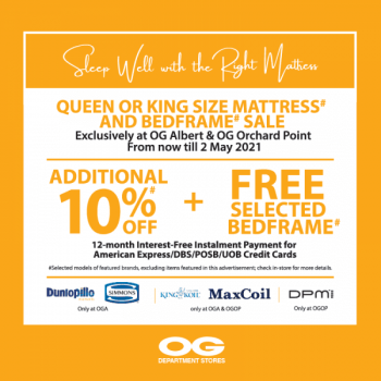 OG-Mattress-And-Bedframe-Sale-350x350 22 Apr-2 May 2021: OG Mattress And Bedframe Sale