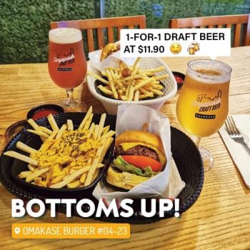 Orchard-Central-Special-1-for-1-Draft-Beer-All-day-Promotion--350x350 27 Apr 2021 Onward: Omakase Burger Orchard Central Special 1-for-1 Draft Beer All-day Promotion on ShopFarEast