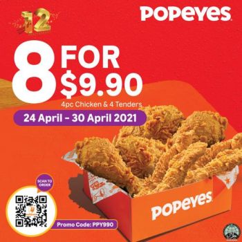 Popeyes-8-For-9.90-Promotion-350x350 24-30 Apr 2021: Popeyes 8 For $9.90 Promotion