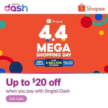 Singtel-Dash-4.4-Mega-Shopping-Day-Promotion-350x350 3 Apr 2021 Onward: Singtel Dash 4.4 Mega Shopping Day Promotion on Shopee