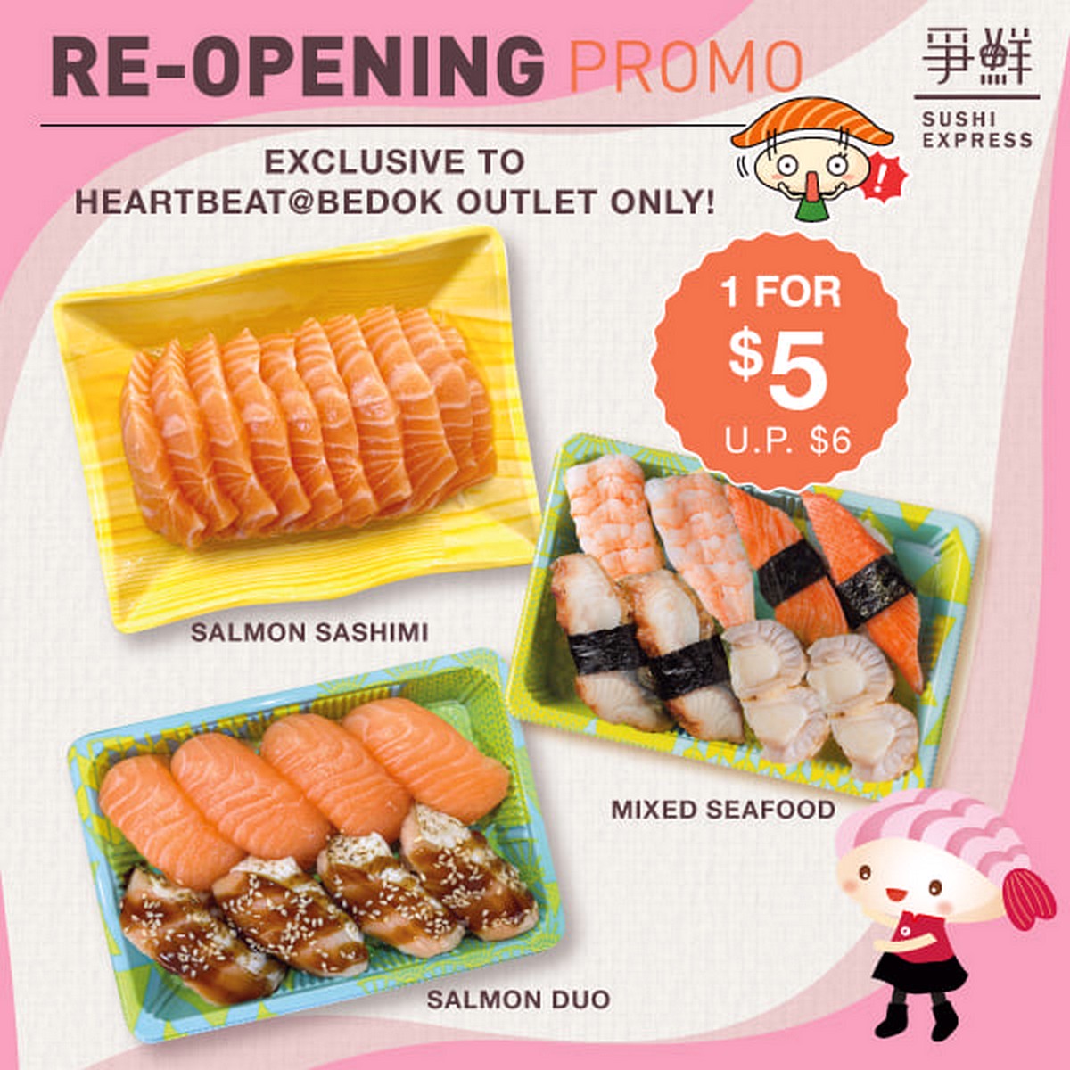 Sushi-Express-FREE-1-Plate-of-Sushi-2021-Singapore-Japanese-Food-Promotion-003 19-23 Apr 2021: Sushi Express Re-Opening Special Promotion at Heartbeat @ Bedok