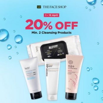 The-Face-Shop-Cleansing-Products-20-OFF-Promotion-350x350 1-15 Apr 2021: The Face Shop Cleansing Products 20% OFF Promotion