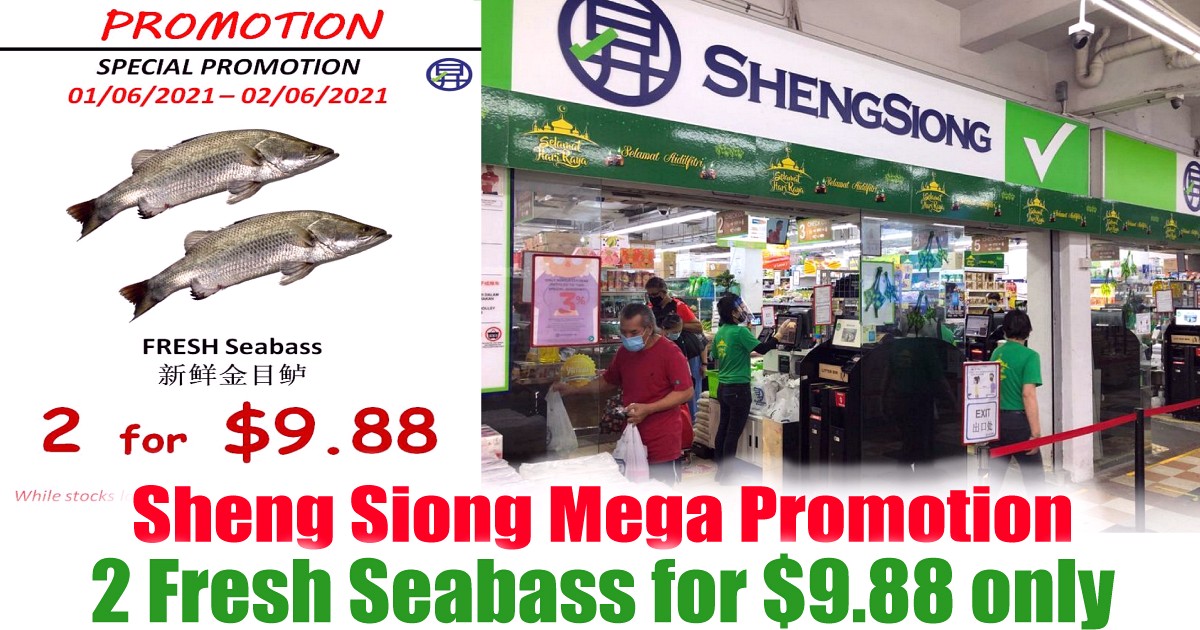 2-Fresh-Seabass-for-SGD9.88-only-at-Sheng-Siong-Super-Mega-Great-Singapore-Promotion-2021 Now till 17 Jun  2021: Sheng Siong Mega Promotion! 2 Fresh Seabass for $9.88 only