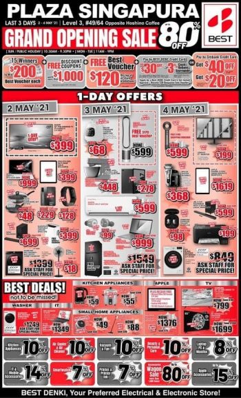 BEST-Denki-Grand-Opening-Sale-@-Plaza-Singapura-350x578 2-4 May 2021: BEST Denki Grand Opening Sale at Plaza Singapura