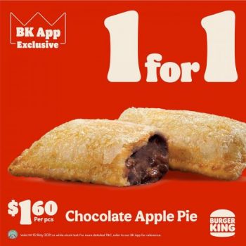 Burger-King-Choc-Apple-Pie-1-For-1-Promotion-350x350 6-15 May 2021: Burger King Choc Apple Pie 1 For 1 Promotion
