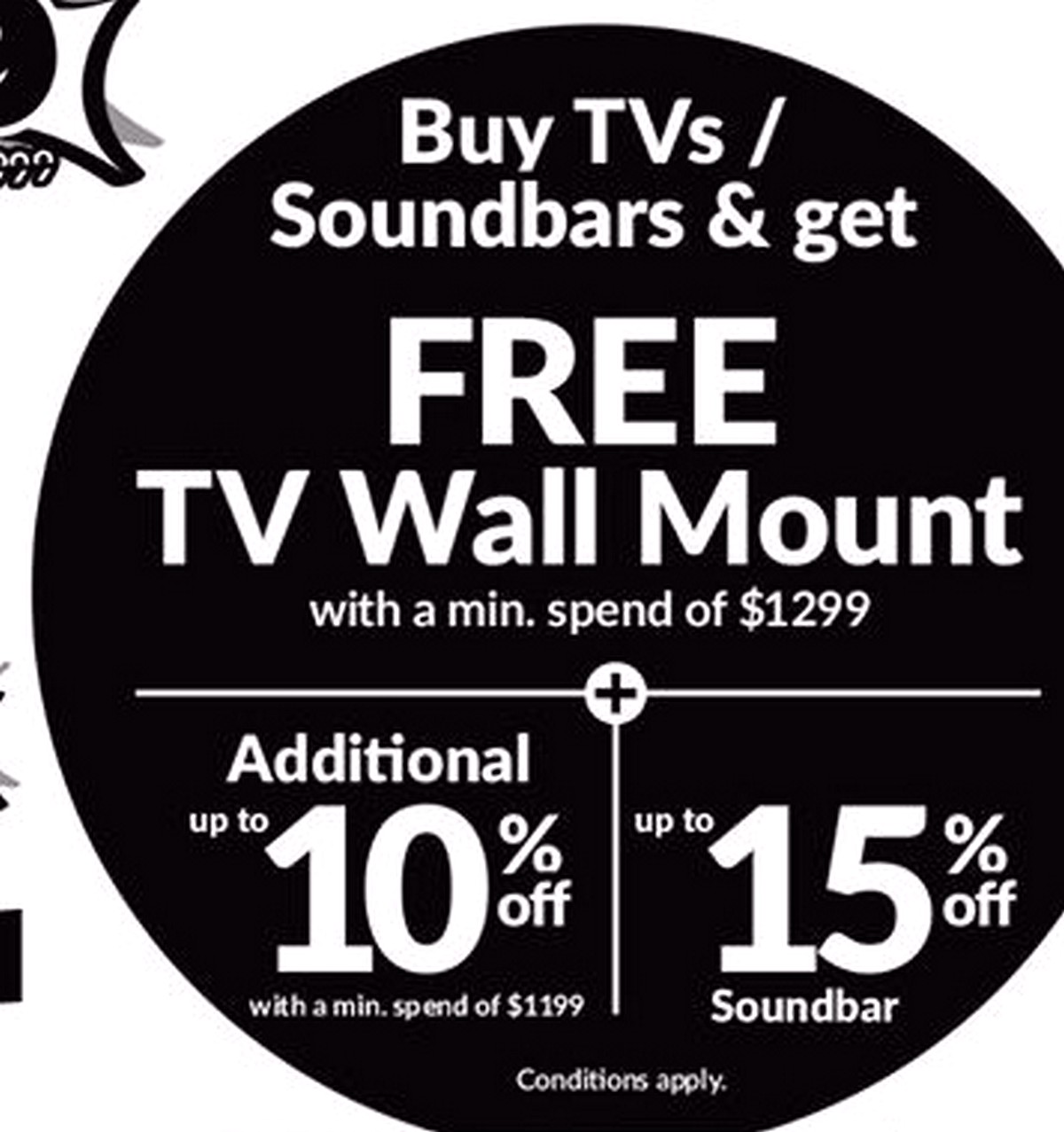 Courts-Buy-TVs-or-Soundbars-Get-FREE-TV-Wall-Mount-2021-Singapore-Clearance-Warehouse-Sale 13-17 May 2021: COURTS Massive Furniture & TV Clearance Sale! Up to 65% OFF & Buy 1 Free 1 Deals!