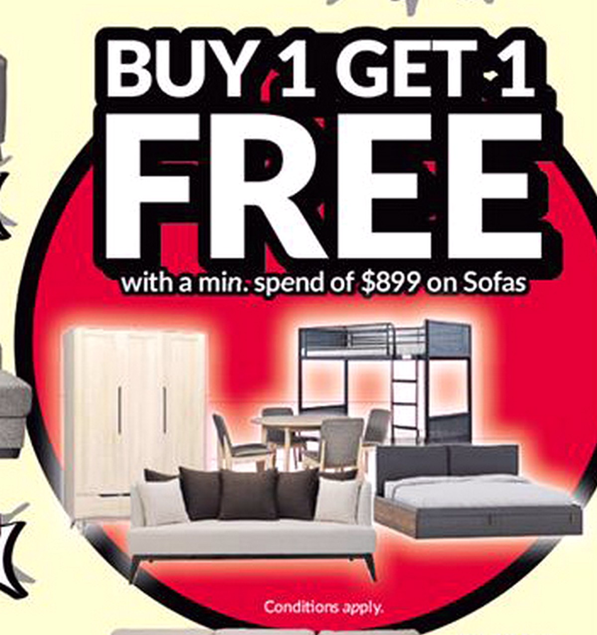 Courts-Warehouse-Sale-Buy-1-FREE-1-Promotion-Singapore-2021 13-17 May 2021: COURTS Massive Furniture & TV Clearance Sale! Up to 65% OFF & Buy 1 Free 1 Deals!