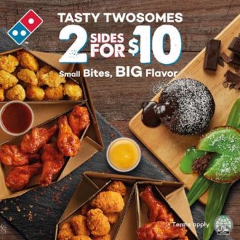 Dominos-Pizza-Tasty-Twosome-2-Sides-for-10-Promotion--350x350 4 May 2021 Onward: Domino's Pizza Tasty Twosome 2 Sides for $10 Promotion