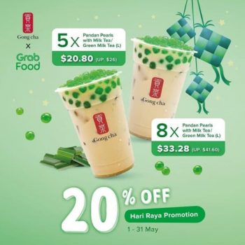 Gong-Cha-Limited-Edition-Hot-Seller-Pandan-Pearl-radise-Milk-Tea-Promotion-via-GrabFood-350x350 3 May 2021 Onward: Gong Cha Limited Edition Hot Seller Pandan Pearl-radise Milk Tea Promotion via GrabFood