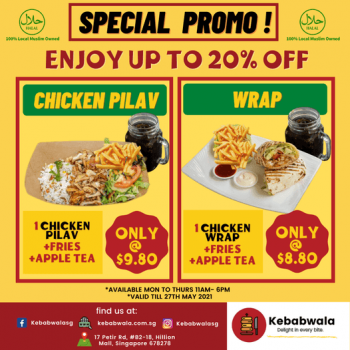 Kebabwala-Special-Promotion-at-Hillion-Mall-350x350 24-27 May 2021: Kebabwala Special Promotion at Hillion Mall