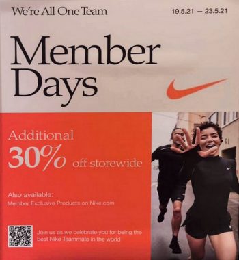 Nike-Member-Days-Sale-2-350x380 Now till 23 May 2021: Nike Members Day Sale! Storewide Extra 30% OFF All Shoes & Sportswear!