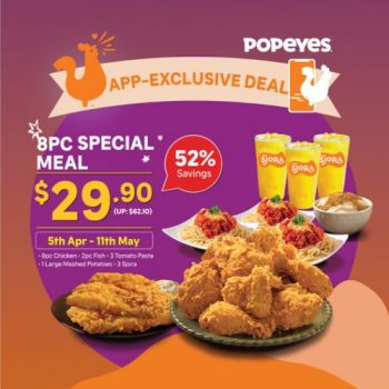 Popeyes-8pc-Special-Meal-Promotion-350x350 5-11 May 2021: Popeyes 8pc Special Meal Promotion