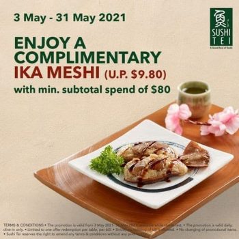 Sushi-Tei-Complimentary-Ika-Meshi-Promotion-350x350 3-31 May 2021: Sushi Tei Complimentary Ika Meshi Promotion