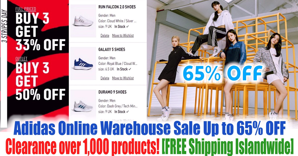 Estereotipo Rizado Autorización Today Onwards: Adidas Online Warehouse Sale! Up to 65% off clearance over  1,000 products! FREE Shipping in Singapore! - SG.EverydayOnSales.com