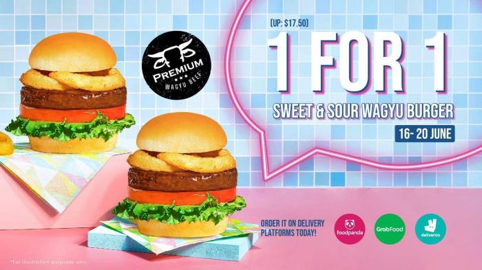 16 20 Jun 2021 MOS Burger 1 For 1 Sweet Sour Wagyu Burger Promotion 16 20 Jun 2021 MOS Burger 1 For 1 Sweet Sour Wagyu Burger Promotion